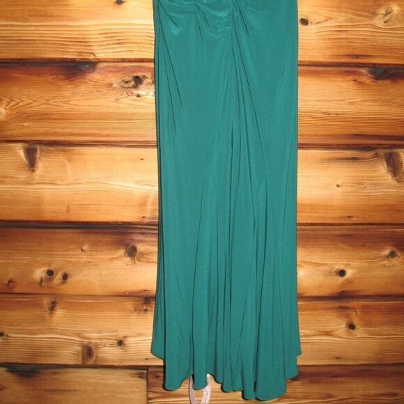 MAC DUGGAL 26484 Womens Green Ruched Off-The-Shoulder Midi Dress - Picture 11 of 14